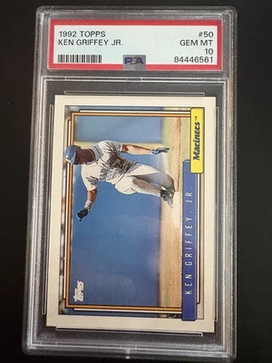 1992 Topps No50 Ken Griffey Jr PSA 10 — Mariners БЕСПЛАТНАЯ ДОСТАВКА - Изображение 1 из 2