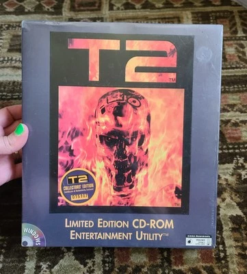 VTG NOS 90s T2 Limited Edition Windows 95 1996 CD-Rom Game Big Box Terminator 2 - Image 1 of 4