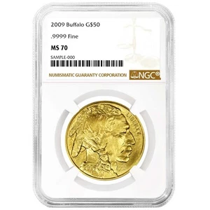 2009 $50 1-oz American Gold Buffalo NGC MS70 Brown Label - Picture 1 of 3
