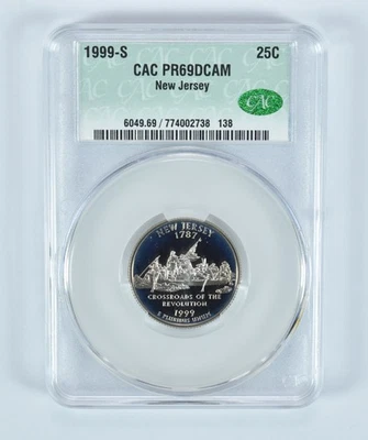 1999-S Washington State Quarter New Jersey PR69 DCAM CAC CACg *4596 - Image 1 of 4