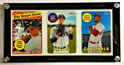Vitrina Topps Heritage AD 2018 con panel superior con tornillos de acero negro Foto 1 de 4