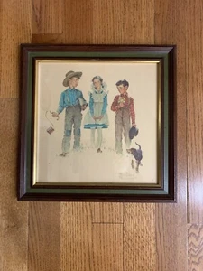 Norman Rockwell set of 2 Vintage prints great frames 15x15 2 For 15.00 - Picture 1 of 4