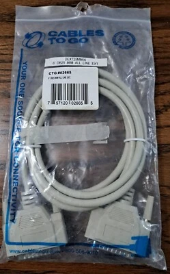 New Cable To Go DEXT25MM06 6' DB25 M/M All Line EXT. CTG#02665 - Image 1 of 3