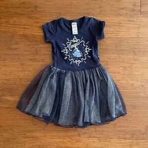 Bonds Girls Disney Navy Blue Cinderella Ball Dance Tutu Dress Size 4 EUC
