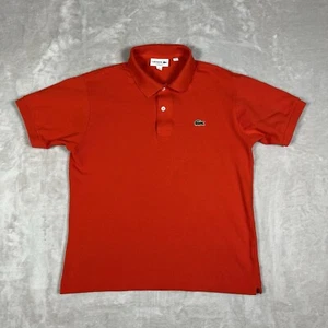 Lacoste Polo Shirt Mens Medium 4 Red-Orange Classic Fit Crocodile Casual Golf - Picture 1 of 8