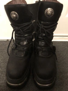 NEW ROCK BOOTS Size 44 Club Cybergoth Gothic Industrial Club Demonia Lip Service - Picture 1 of 6