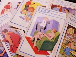 Donald McGill Comic Meer Postkarten P/U 1940er-1953 Wählen Sie die gewünschte Karte - Bild 1 von 21