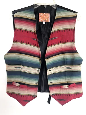 Vintage Lined Vest Native American Tradition By Allen WAH  Southwest USA Sz M - Image 1 of 4