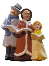 3.5" Ceramic Christmas Village Caroling Family, Preowned 