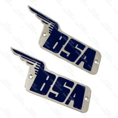 一对 BSA C10 C11 C12 B31 M20 油箱徽章蓝色和铬色 65-8210 — 第 1/4 张图片
