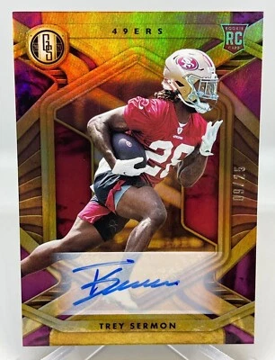 Trey Sermon 2021 Panini Gold Standard Rookies Autograph Rose Gold #09/25 49ers  - Image 1 of 4