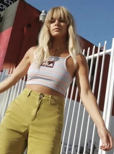 Womens FILA + UO Florita Striped Cropped Top Size Small - Picture 1 of 6