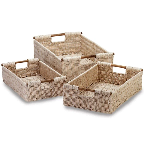 Nesting Corn Husk Basket Set Cover