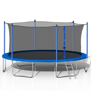 14FT Trampoline w Safety Enclosure Net, Heavy Duty Jumping Mat & Spring Padding - Picture 1 of 8