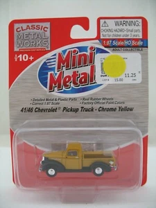 Mini Metals HO Model 30269: 41/46 Chevrolet Pickup Truck, Chrome Yellow, MOC - Picture 1 of 6