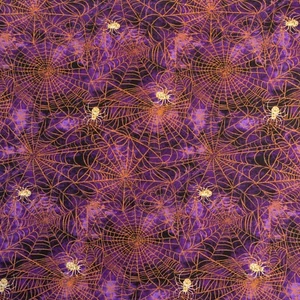 Halloween Spiders Webs 100% Cotton Fabric by Timeless Treasures Gothic Arachnid - Picture 1 of 2