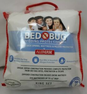 Aller-ease Bed Bug Bedding Protection Kit King Size Waterproof Mattress Pillows