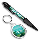 1 Ballpoint Pen And 1 Keyring Set Palma Tropical Beach Summer 60084