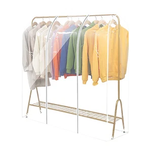 Clear Garment Rack Cover Dustproof Clothes Closet Organizer w/ Zipper 71x59x20" - Picture 1 of 10
