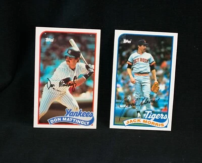 1989 TOPPS SPORTS TALK LJN Baseball Cards - DON MATTINGLY #82 JACK MORRIS #68 - Image 1 of 4