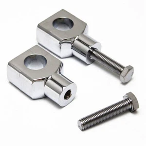 2X Universal 7/8" 22mm Motorrad Lenker Lenkererhöhung Mount Klemmen Risers Chrom - Picture 1 of 4