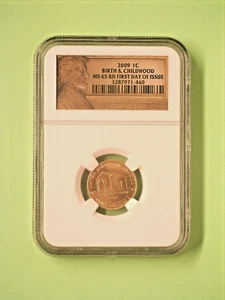 2009 Lincoln Birthplace NGC MS 65 RD FIRST DAY OF ISSUE - Bild 1 von 2