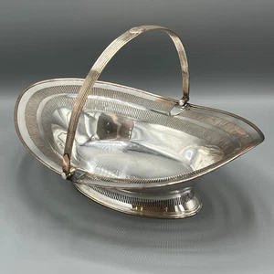 Large Antique Victorian Silver Plated Fruit Cake Basket Handle Centrepiece Dish - Picture 1 of 16