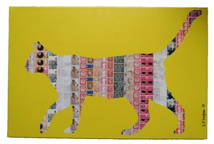 Gary Hogben (XX/XXI) Original Mixed Media Stamp Art On Canvas. Cat. 2017 - Picture 1 of 4