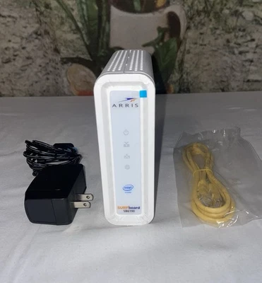 ARRIS Surfboard SB6190 Docsis 3.0 Cable Modem White High Speed Internet Fastp - Image 1 of 4