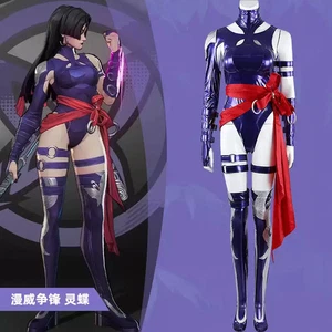 Game Marvel Rivals Psylocke Jumpsuits Outfit Cosplay Bodysuit Halloween Costume - Picture 1 of 16