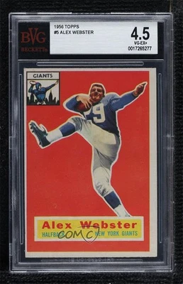 1956 Topps Alex Webster #5 BVG 4.5 Rookie RC - Image 1 of 2