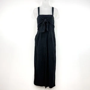 Abercrombie Fitch Jumpsuit Women's M Black NWT Linen Blend Coastal Lagom Resort - Picture 1 of 17