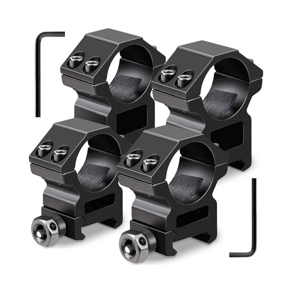 Juego de anillos de mira telescópica de 1 pulgada de 4, 2 piezas soportes de mira telescópica de alto perfil y 2 piezas... Foto 1 de 4