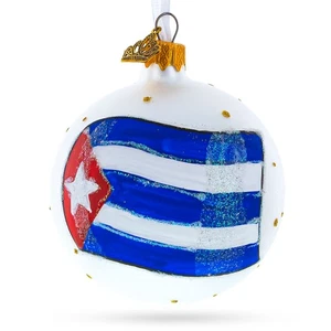 Flag of Cuba Glass Ball Ornament 3.25 Inches (Made in Ukraine) - Picture 1 of 5