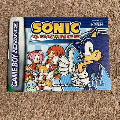 Sonic Advance Nintendo Game Boy Advance GBA Instruction Booklet Manual Only - Image 1 of 2