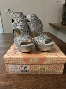 GIANNI BINI (GB) SILVER RHINESTONE UNDER COVER PLATFORM SANDAL SIZE 9.5M—*READ* - Picture 1 of 24