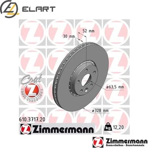 2x BRAKE DISC 610.3717.20 FOR VOLVO XC60/SUV B4204T7/4204T6 2.0L D4204T4 2.0L - Picture 1 of 8