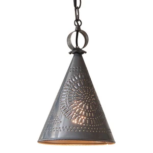 Sturbridge Witch's Hat Pendant in Country Punched Tin - Picture 1 of 3