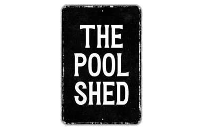 Letrero de arte de pared personalizado para cobertizo de piscina de metal interior/exterior Foto 1 de 4