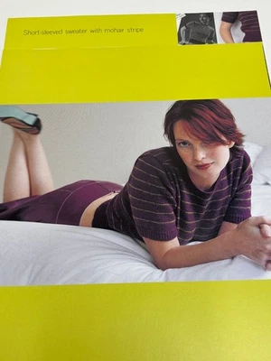 Short Sleeved Mohair Stripe Sweater Knitting Pattern Small-Large Book Pages - Image 1 of 3