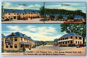 c1940 The Romer Hotel-Court & Restaurant Multiview Hot Springs Arkansas Postcard - Picture 1 of 2