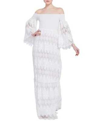 NWT ALICE + OLIVIA STACEY BENDET Roseline Smocked Lace Maxi Dress Sz XS #1E458 - Image 1 of 4