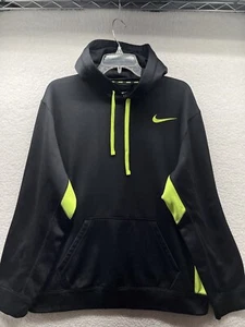 Nike Knockout Hoodie Mens L Large Black Yellow Hooded Sweatshirt Therma-Fit - Picture 1 of 11