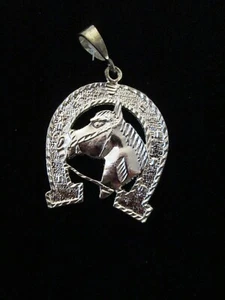 Hip Hop Silber Glück Hufeisen Anhänger, Neu - Bild 1 von 8