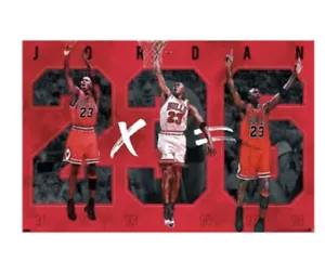 MICHAEL JORDAN - SIX CHAMPIONSHIPS POSTER - 22x34 - 21930 Jumpman. MJ - Picture 1 of 8