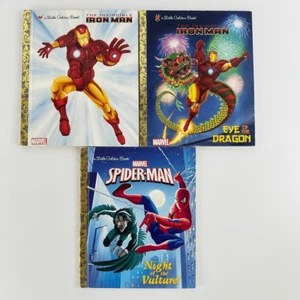 Lot of 3 Marvel Little Golden Books-Iron Man, Spider Man (Hardcover) - Picture 1 of 8