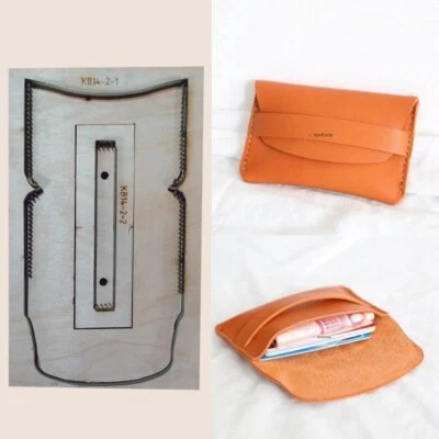 Card Holder Case Leather Cutting Die Coin Wallet Pouch Purse Pocket Cut Template - Image 1 of 3