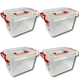 4x 6L Plastic Storage Container Organizer Organizer Box Bins Tub Bin - Picture 1 of 2