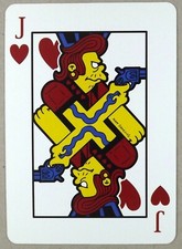 1 x playing card single The Simpsons Mervin Monroe - Jack of Hearts ≠ T28