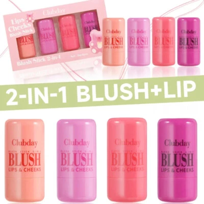 4 Color/Set Jelly Texture Moisturizing Transparent Blush Cream Stick Cheeks Lips - Image 1 of 4